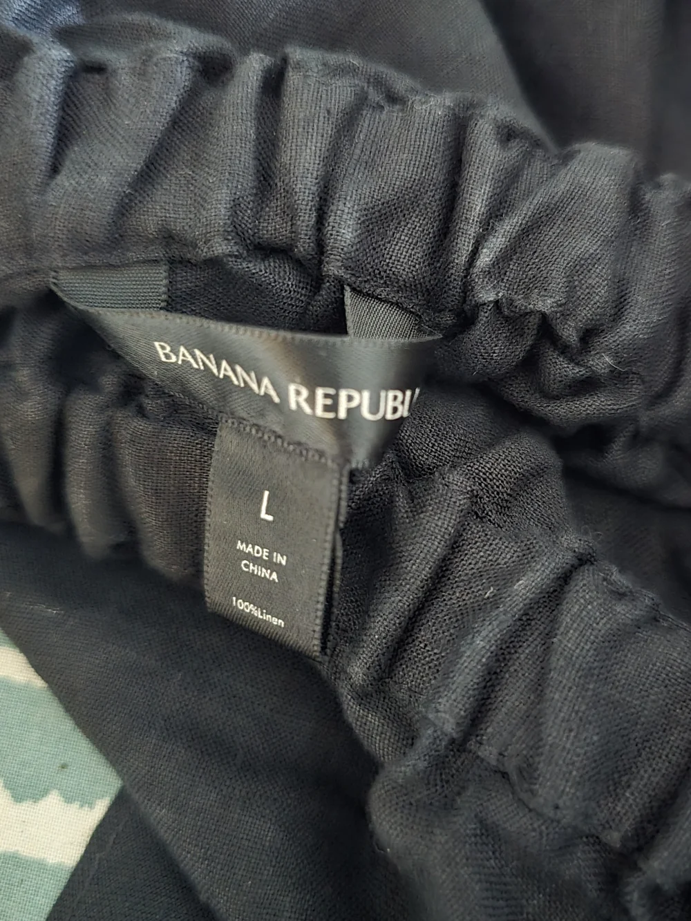 Banana Republic Black 100% Linen Wide Leg Pants & Ruffle Crop Top Set